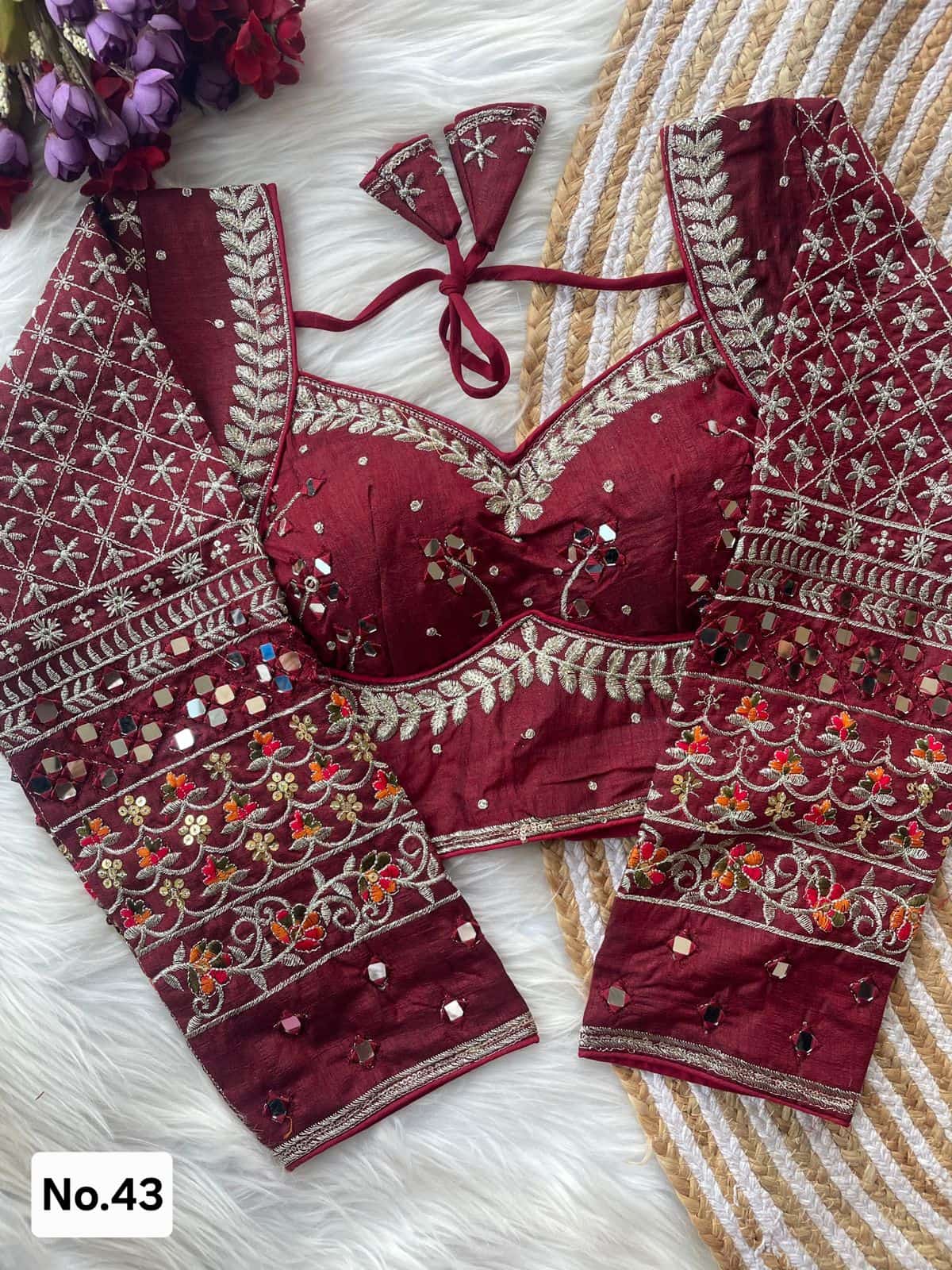 READY TO WEAR STITCHED BLOUSE - PERFECT FOR SAREE AND LEHENGA - MARRON