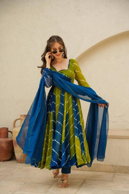 ATTRACTIVE TABBY SILK DIGITAL PRINT WORK GOWN BOTTOM WITH DUPPATTA