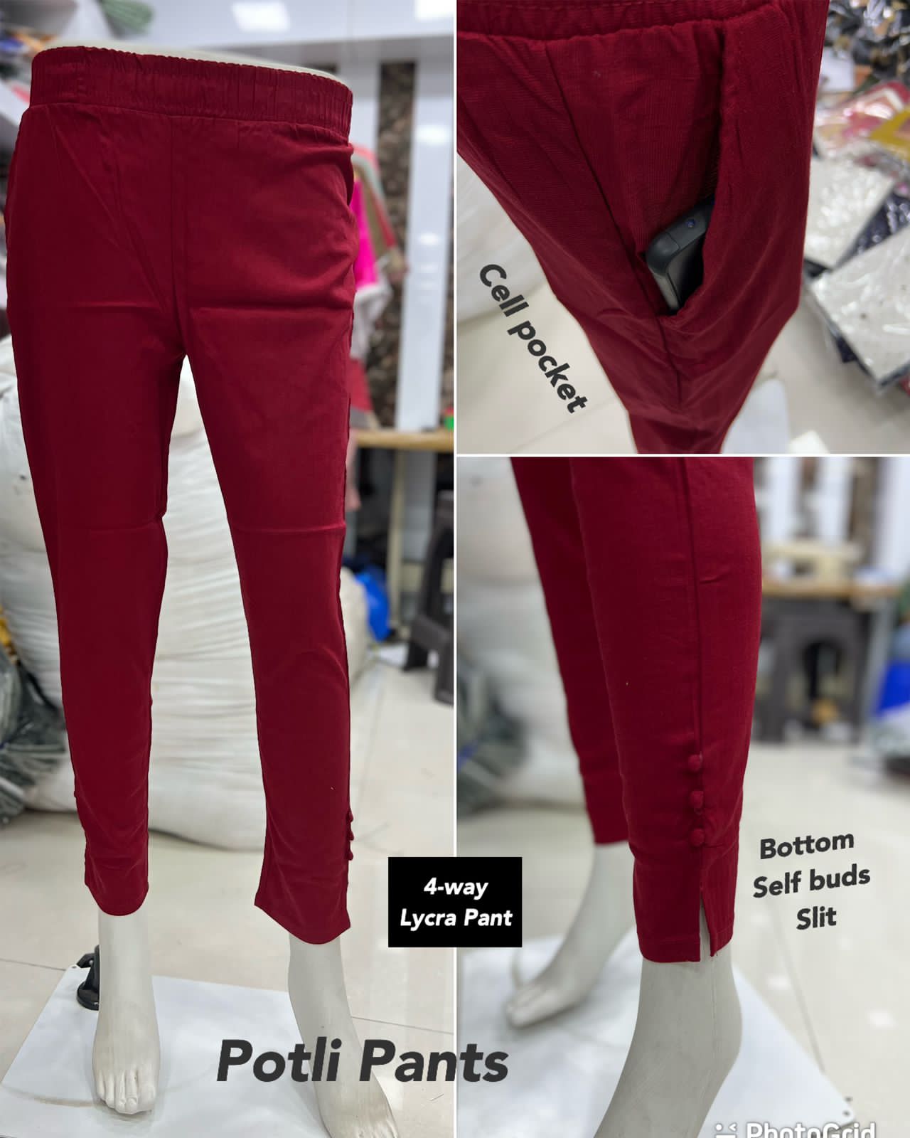 TRENDY COTTON LYCRA PANT- GOLD