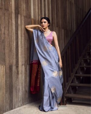 TRADITIONAL BANARASI JARI SIK SAREE WITH PRE-STITCHED BLOUSE