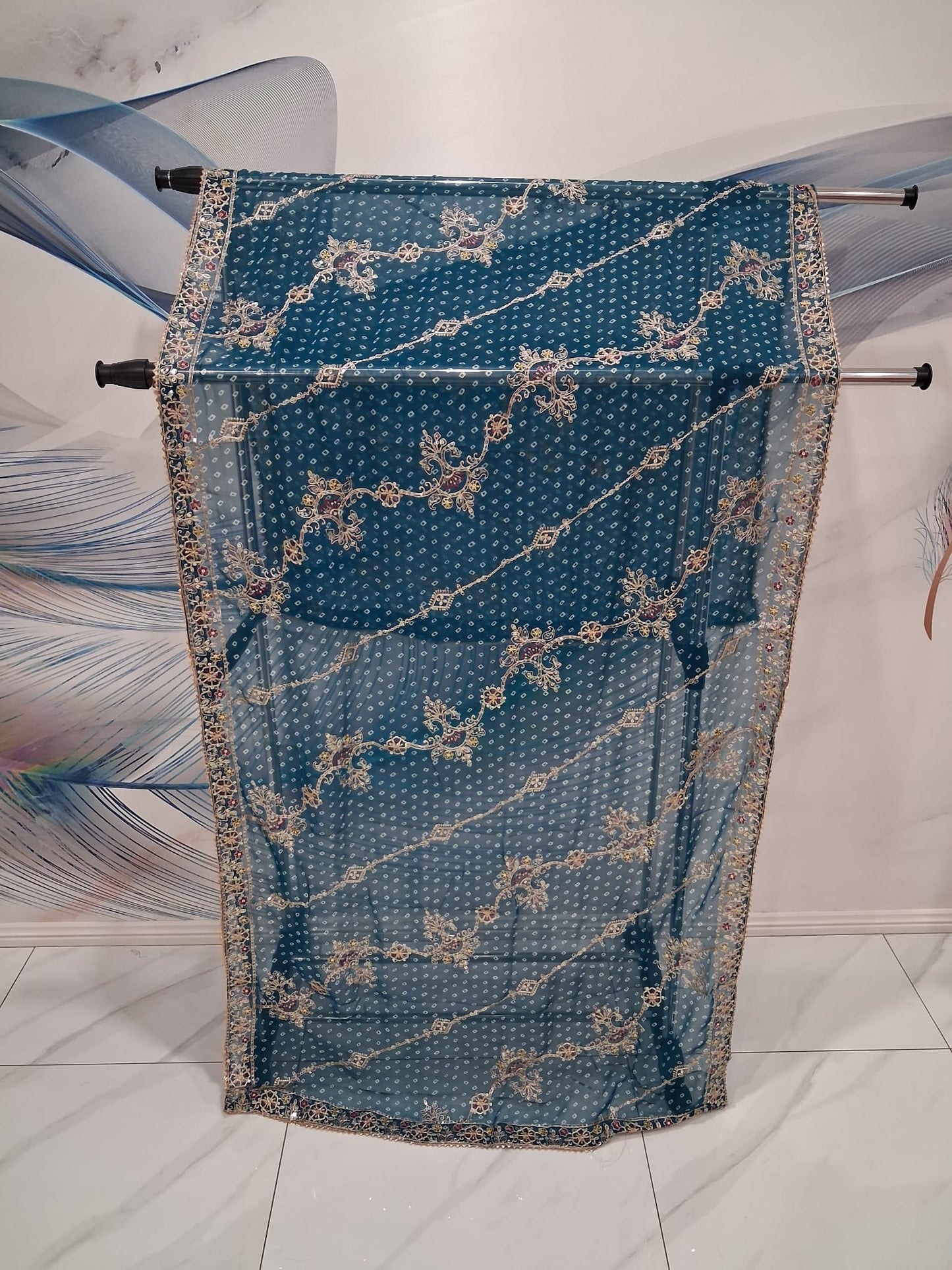 VINTAGE DUPPATTA - TEAL