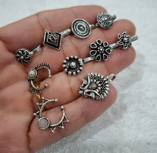 OXIDISED TRENDY NOSE PIN
