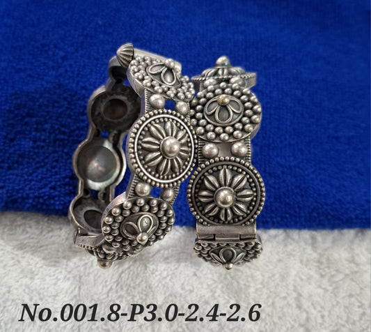 TRENDING OXIDISED BANGLE - KADA - SIZE 2.4-2.6 - PAIR - 2 PIECES
