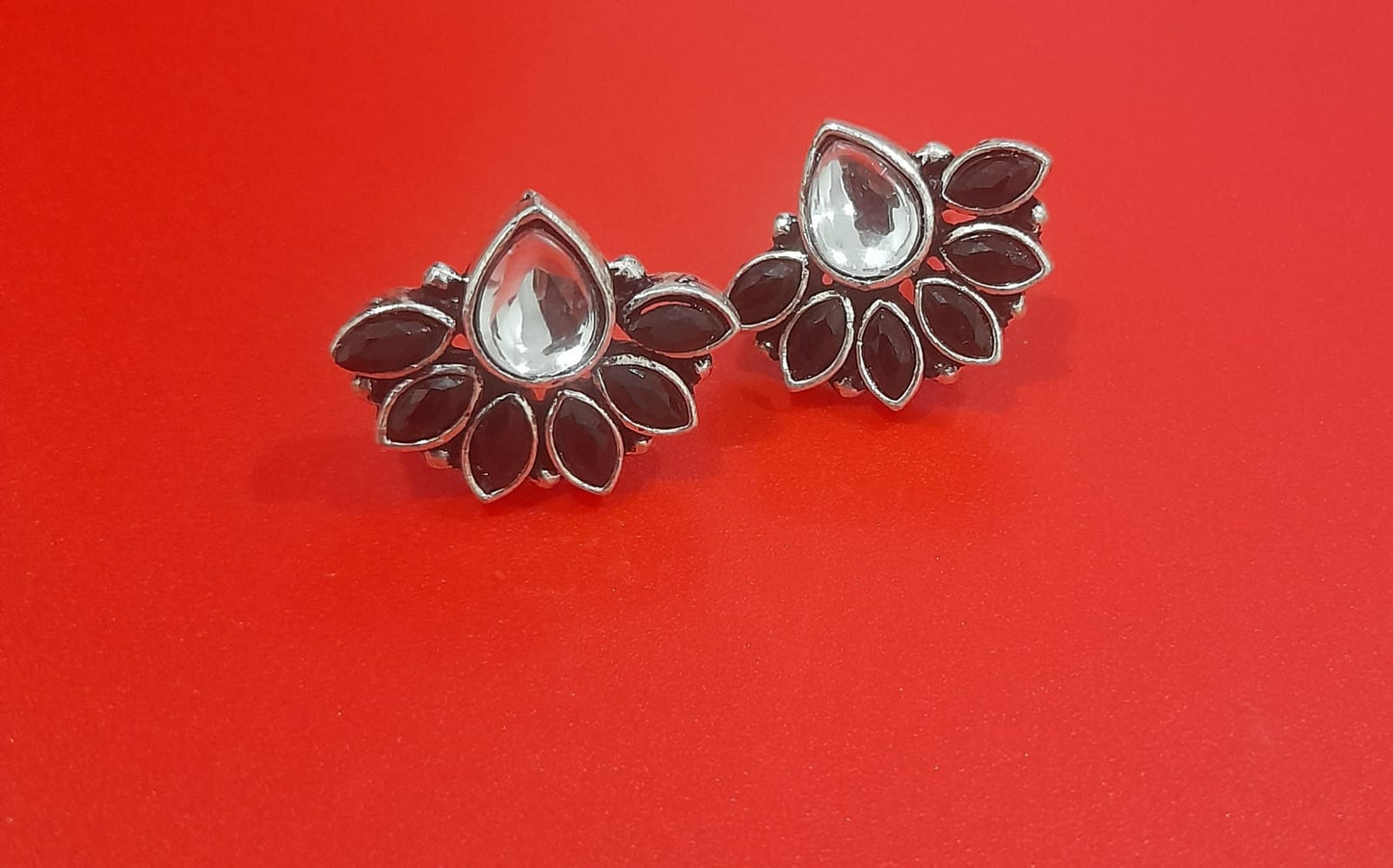 BEAUTIFUL OXIDISED STUD- BLACK