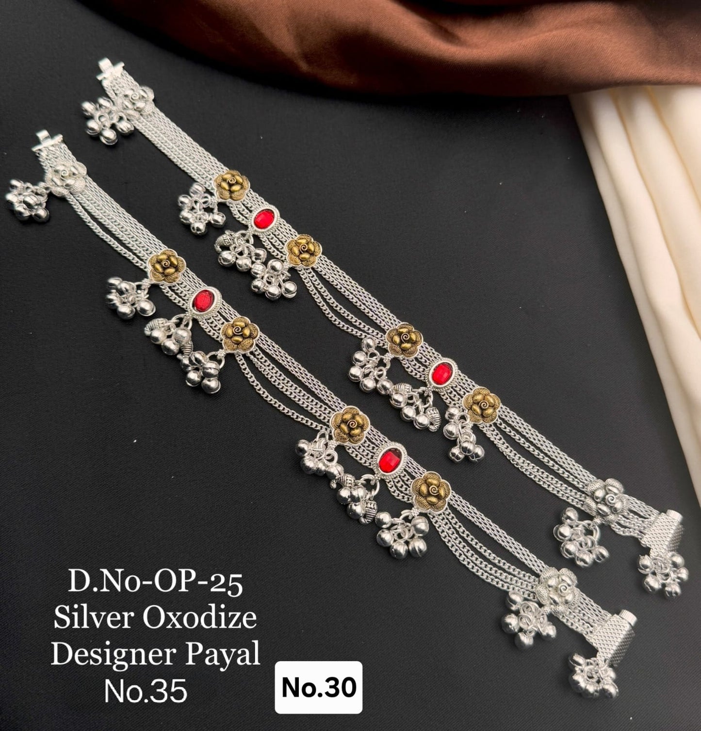 SILVER GHUNGARU ANKLET