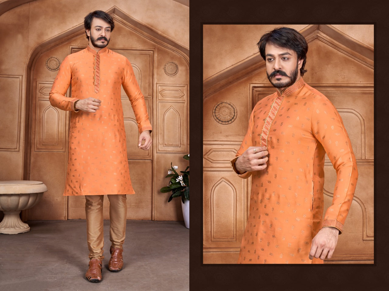 ATTRACTIVE & STYLES MEN'S KURTA PYJAMA WITH CHUDIDAR