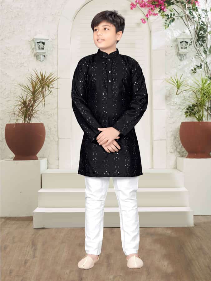 KID’S FANCY KURTA PYJAMA WITH EMBROIDERY WORK SEQUENCE