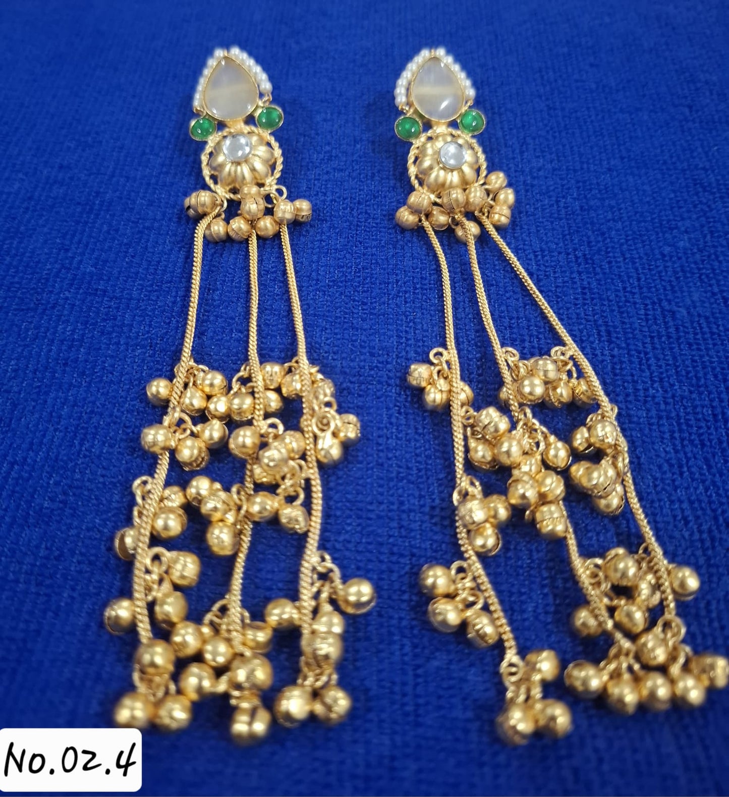 TRENDY KASHMIRI EARRING - PINK - GREEN