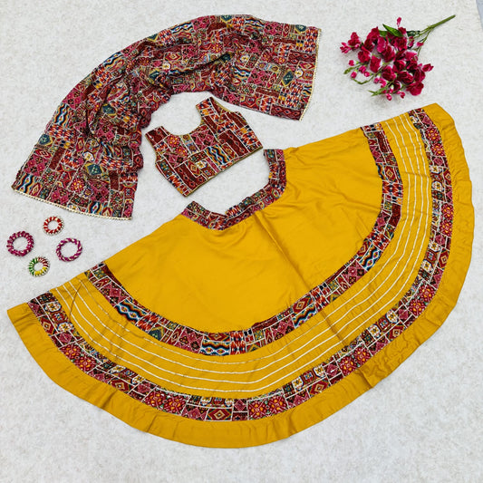 KID REYON  LEHENGA READY TO WEAR - SIZE 34 - YELLOW