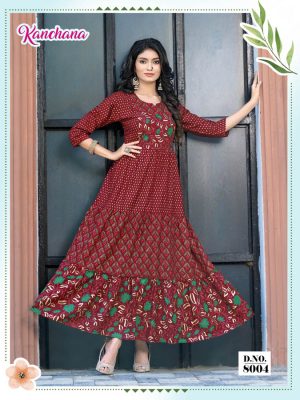 DESIGNER RAYON FOIL PRINT GOWN