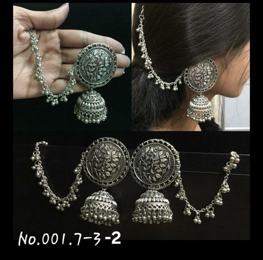 OXODISED EARRING WITH EAR CHAIN