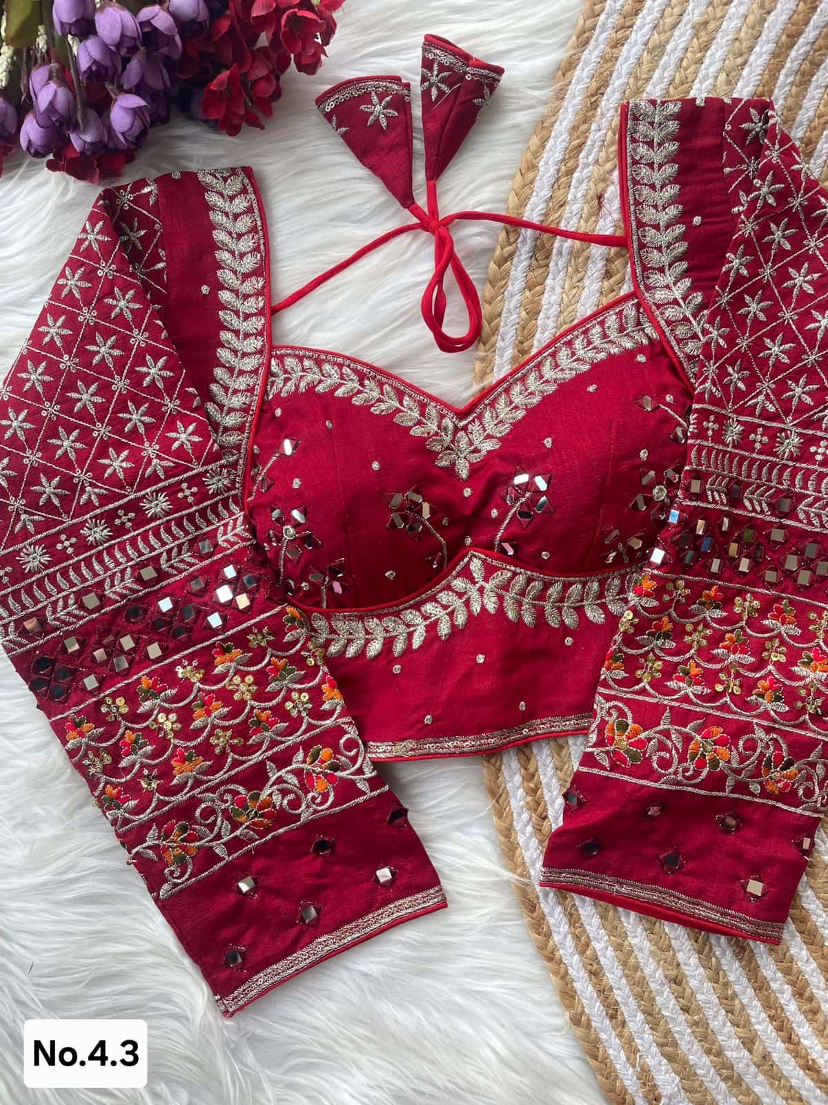 READY TO WEAR STITCHED BLOUSE - PERFECT FOR SAREE AND LEHENGA - RED