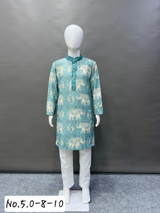 KID  KURTA PYJAMA - CLASSIC LUCKNOWI - RAMA