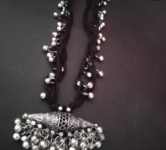 OXIDISED LONG NECK PIECE