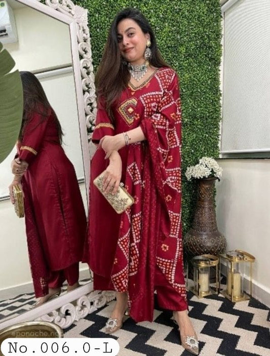 NEW ARRIVAL CHANDERI SEQUENCE EMBROIDERY WORK TOP BOTTOM DUPPATTA