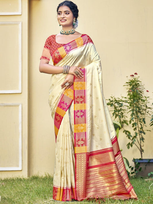 BEAUTIFUL SILK SAREE WITH PRE-STITCHED BLOUSE