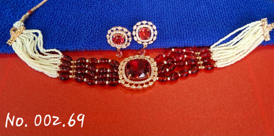 RUBY AMERICAN DIMOND ROSE GOLD CHOKER