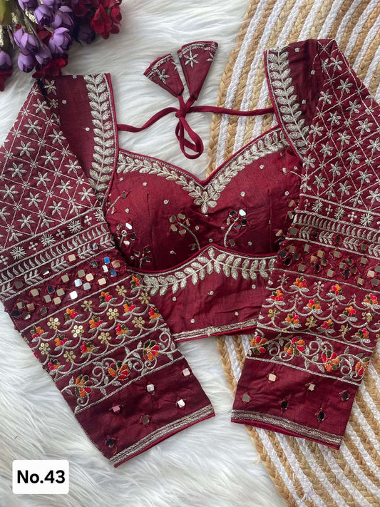 READY TO WEAR STITCHED BLOUSE - PERFECT FOR SAREE AND LEHENGA - MARRON