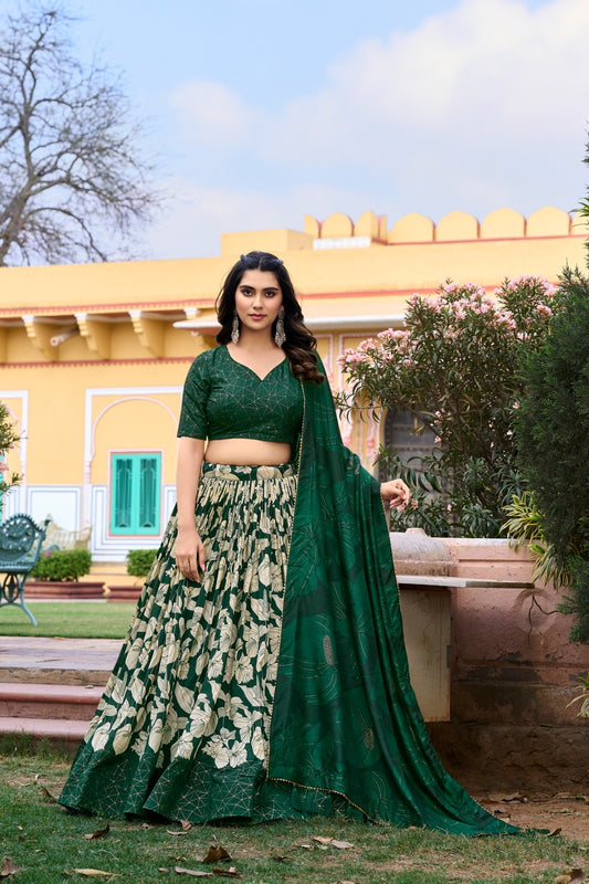 FULLY STITCHED TUSSER SILK LEHENGA