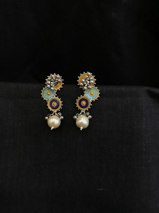 GERMAN SILVER STATEMENT EARRING