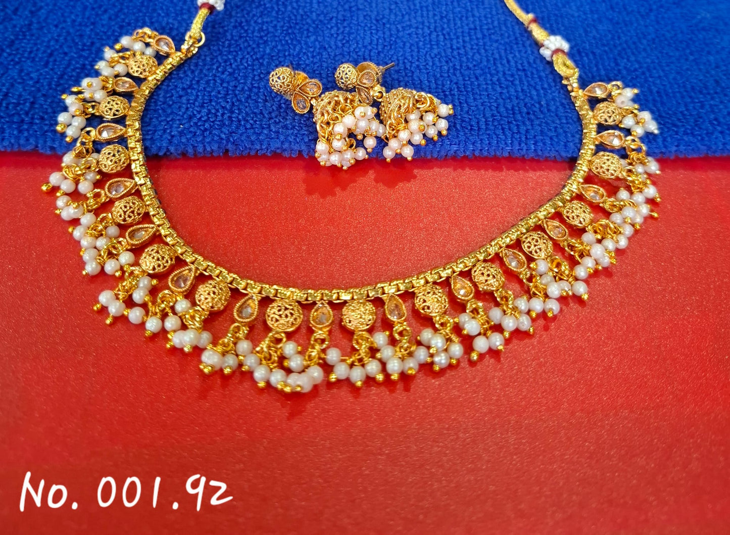 GOLD LOOK A LIKE NECKLACE WITH JHUMKI