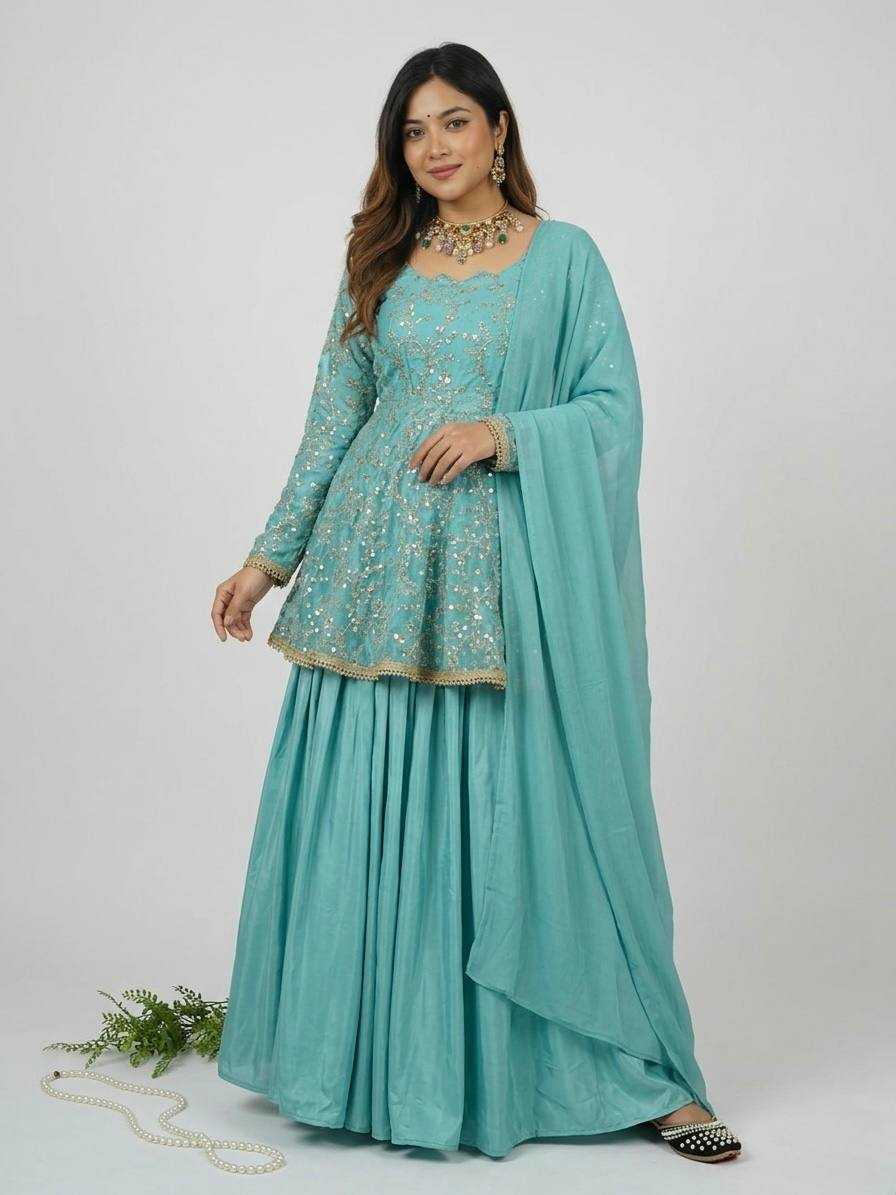 PARTY WEAR INDO WESTERN LEHENGA