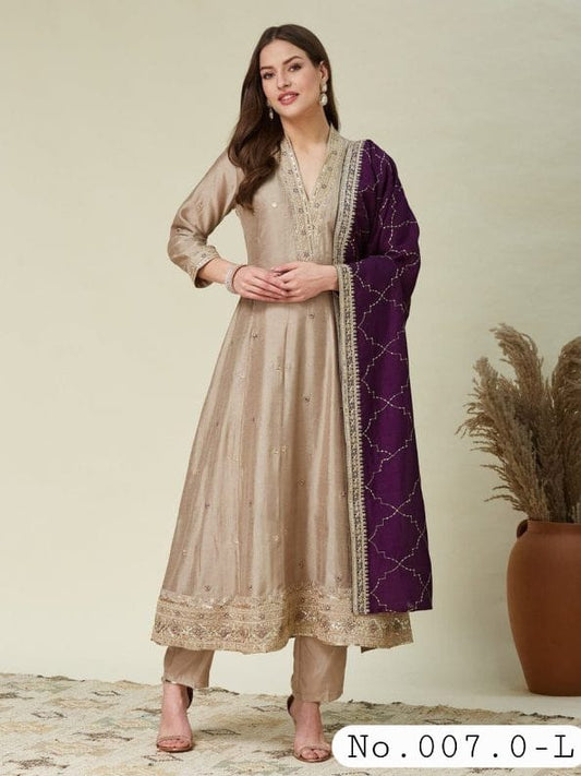 FANCY VICHITRA SILK EMBROIDERY WORK TOP BOTTOM WITH DUPPATTA