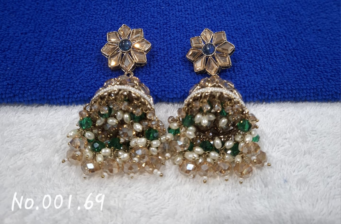 DESIGNER  PARTY WEAR LONG JHUMKII - GREEN