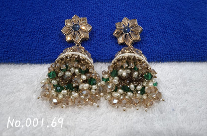 DESIGNER  PARTY WEAR LONG JHUMKII - GREEN