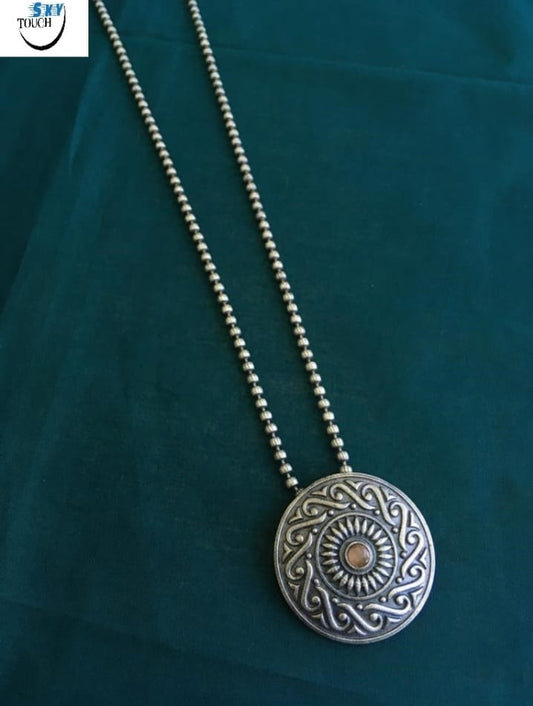 GERMAN SILVER LONG NECKLACE
