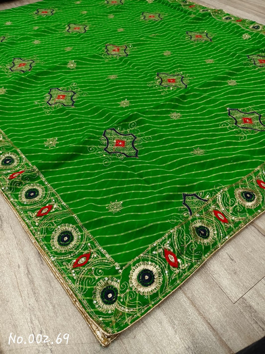 VINTAGE DUPPATTA - GEORGETTE FABRIC WITH SEQUENCE AND THREAD WORK