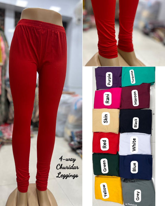 COMFORT CHURIDAR LEGGINS - RED