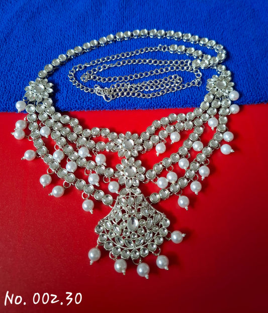 BEAUTIFUL SILVER KUNDAN WAIST BELT