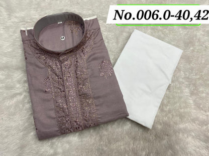 MEN’S KURTA PYJAMA - REYON SOFT HEAVY SILK SEQUENCE WORK