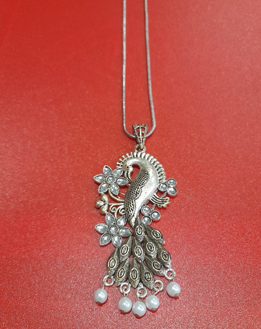 OXIDISED PEACOCK NECKLACE-CLEARANCE