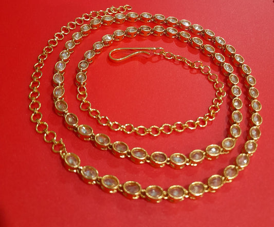 GOLD PLATED BEAUTIFUL CLEAR  WAIST BELT