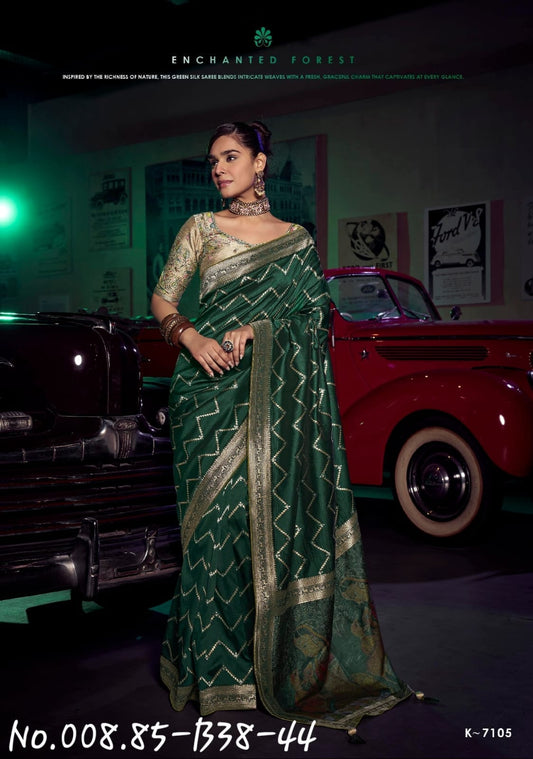 HEAVY PARTY WEAR SILK SAREE WITH PRE-STITCHED BLOUSE