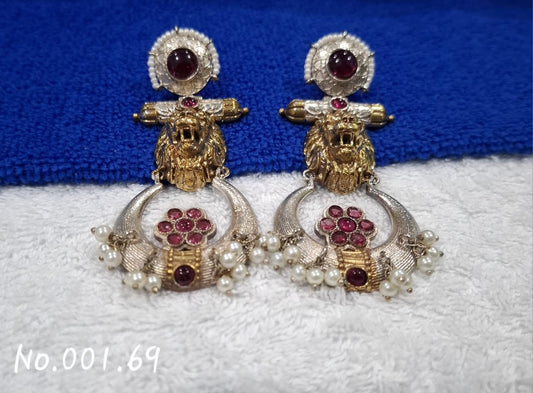 STATEMENT GERMAN SILVER EARRING