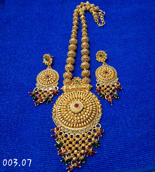 TRENDY ANTIQUE IMITATION NECKLACE WITH EARRIING