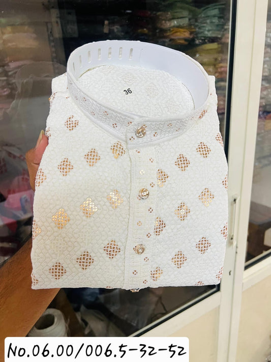 MEN’S KURTA PYJAMA -RAYON VISCOSE SEQUENCE WORK