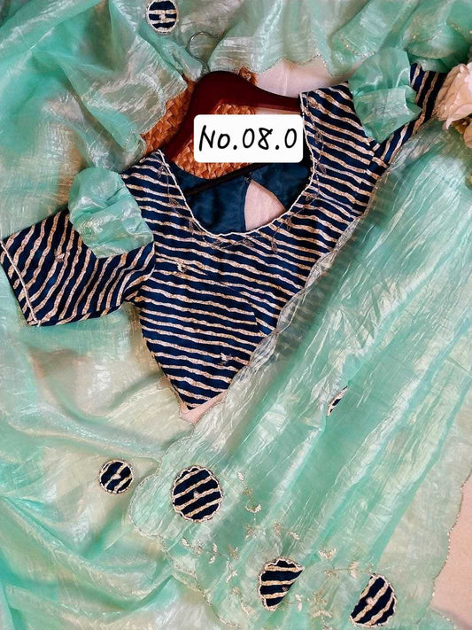 HEAVY CANDY CRUSH SAREE WITH PRE-STITCHED BLOUSE