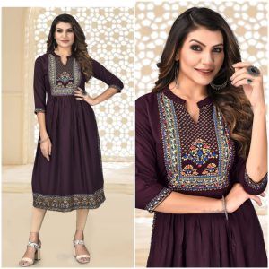 ATTRACTIVE RAYON PRINTED KURTI