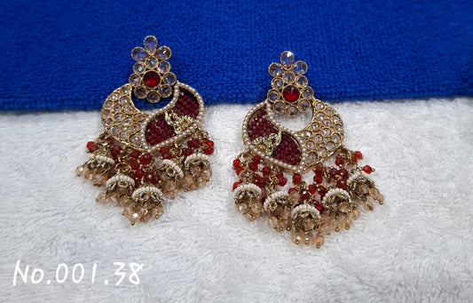 STATEMENT PARTY WEAR EARRING - MARRON