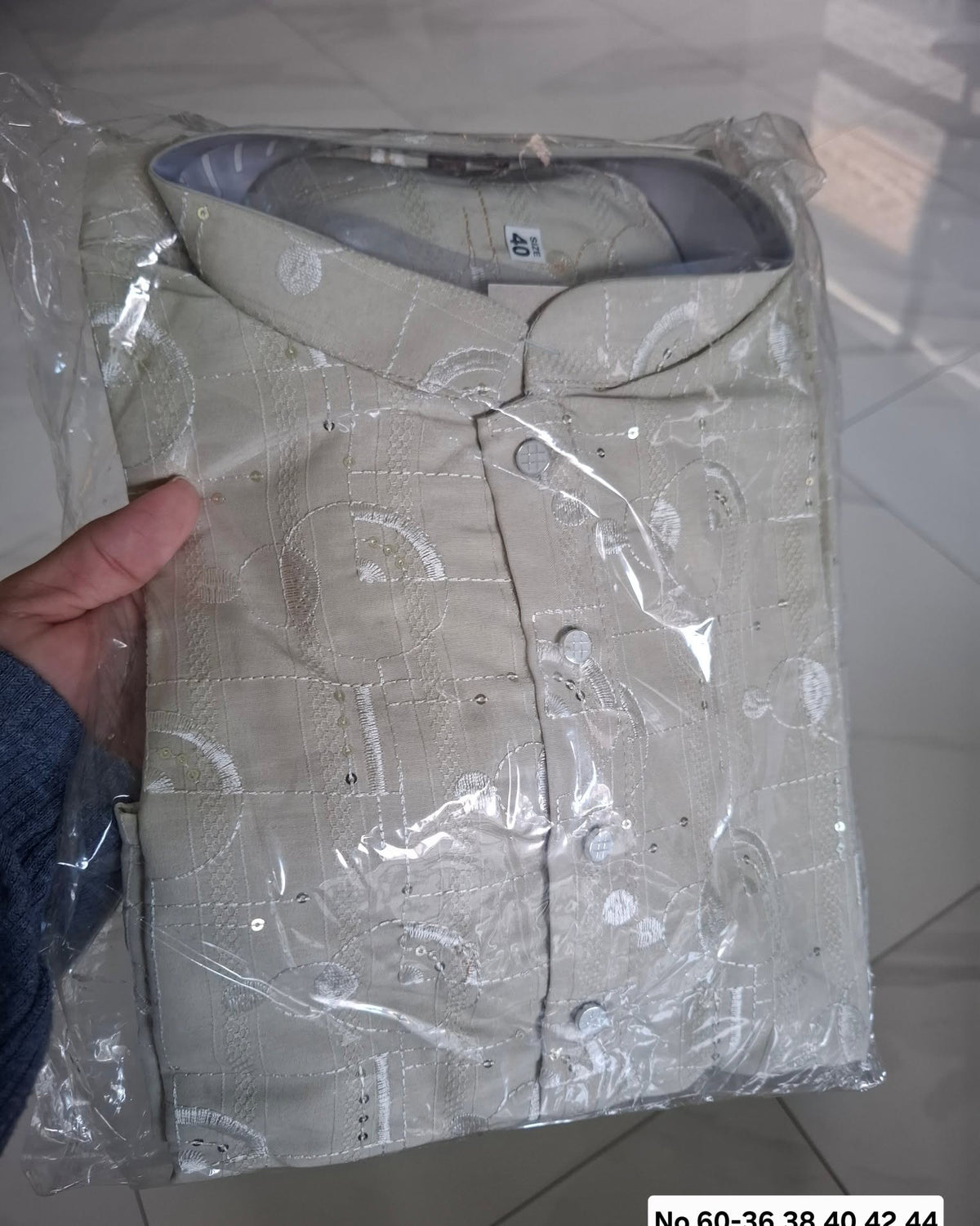 MEN’S KURTA PYJAMA EMBROIDERY - MINT
