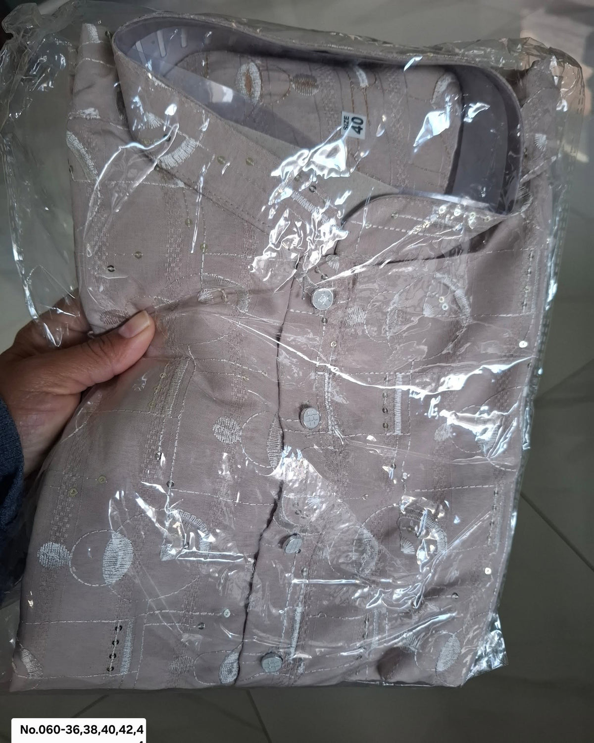 MEN’S KURTA PYJAMA EMBROIDERY - PEACH