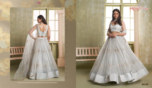 WEDDING WEAR HEAVY PARTY WEAR NET LEHENGA