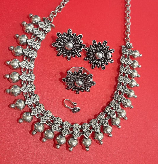 OXIDISED CHOKER COMBO
