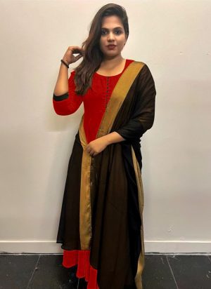 GORGETTE GOWN WITH DUPPATTA