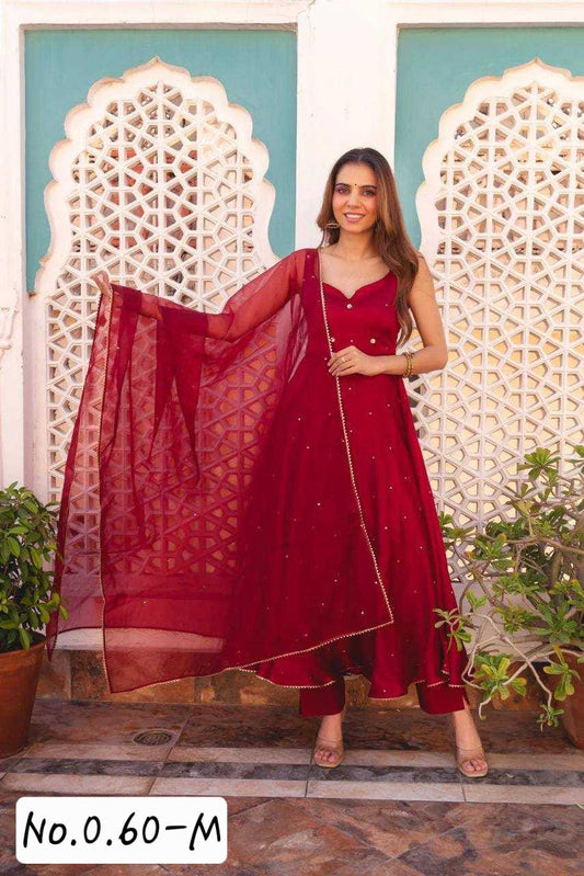 GEORGETTE SEQUENCE WORK TOP BOTTOM DUPPATTA