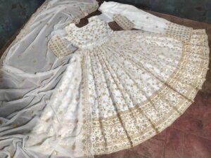 DESIGNER SEQUENCE WORK GOWN AND PANT WITH DUPPATTA
